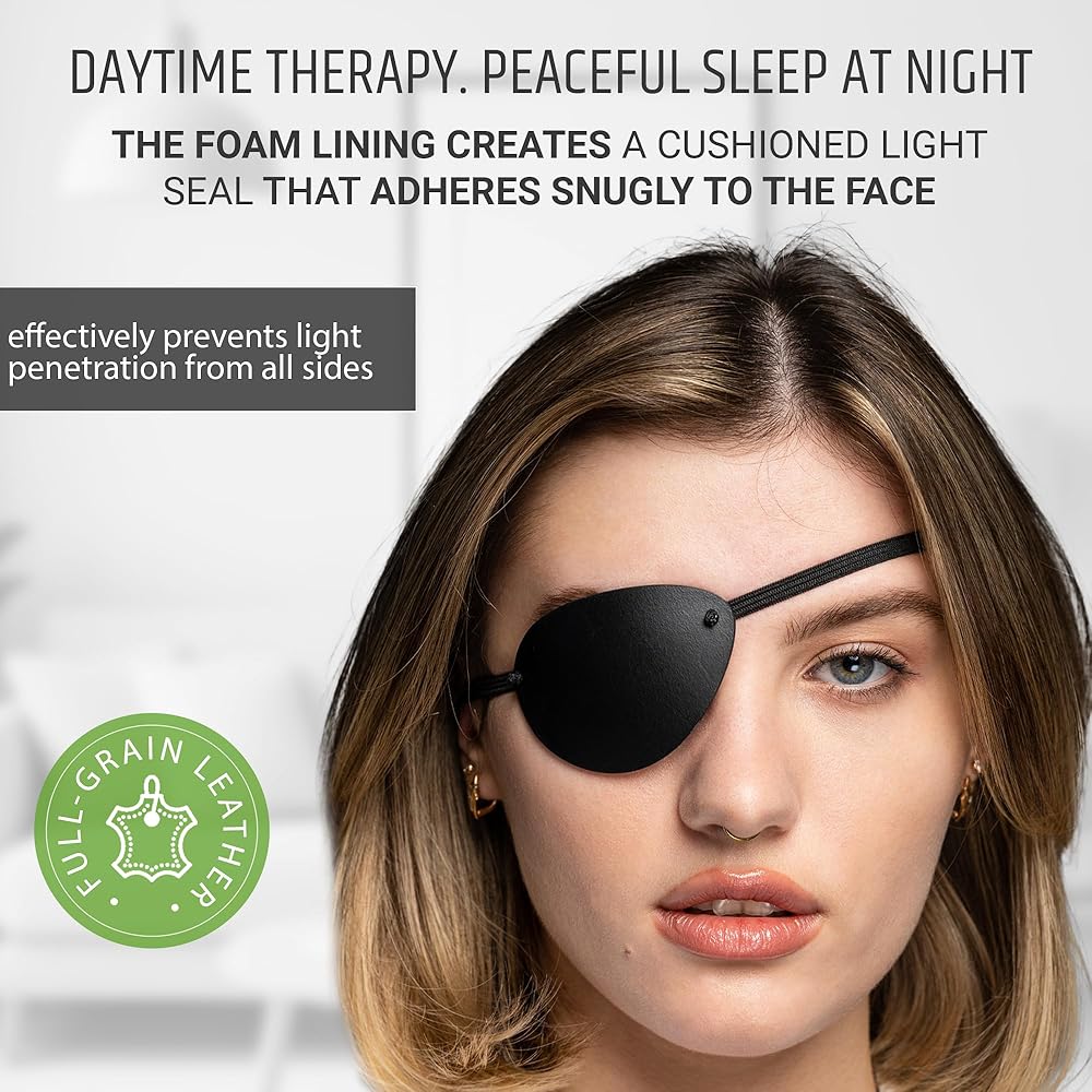 Amazon.com: Premium Handmade Leather Eye Patch with Soft Foam