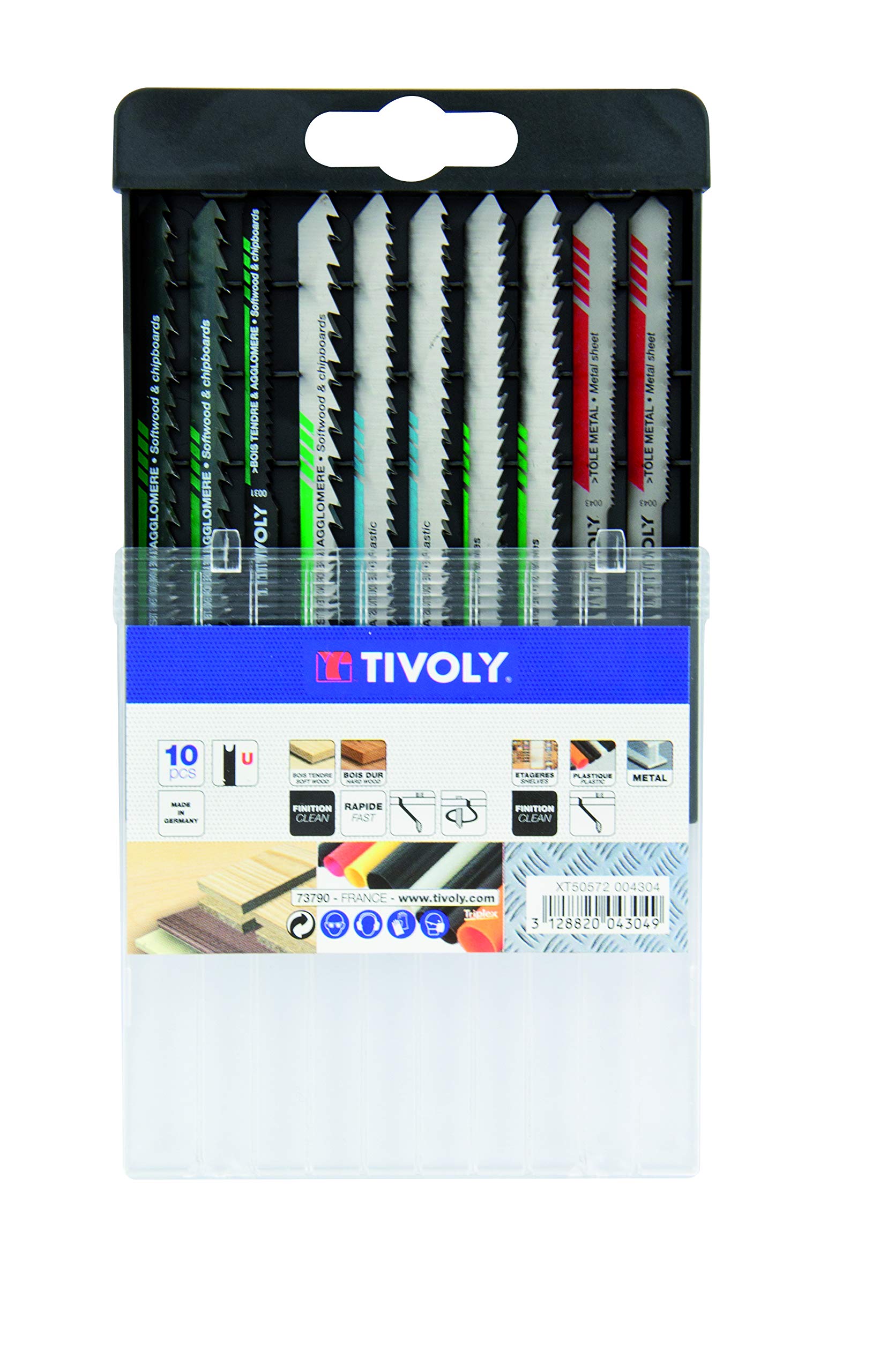 TIVOLY XT50572004300 - Estuche mixto 10 hojas Madera blanda y aglomerado: 4 hojas de corte A B C D/Plástico: 2 hojas corte A D/Estanterías