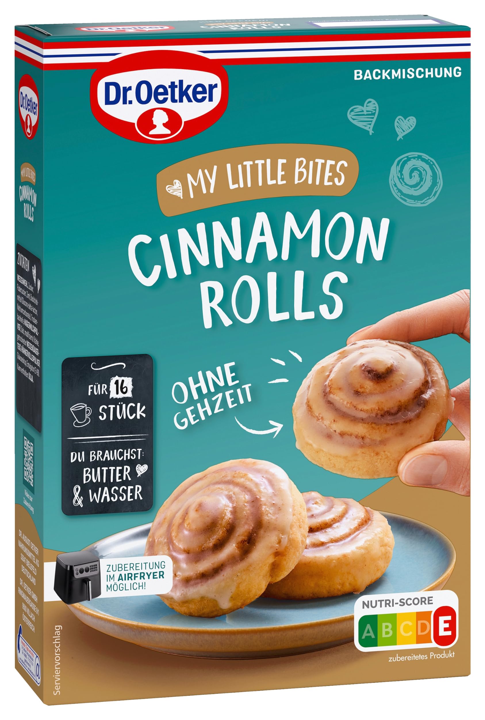 Dr. Oetker MY LITTLE BITES 6er Probier-Set, 2 x Salted Caramel Cookie Cups, 2 x Brookies, 2 x Cinnamon Rolls, Backmischungen