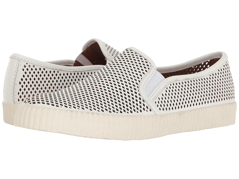 

Frye Camille Perf Slip (White Tumbled Bovine) Women's Slip on Shoes
