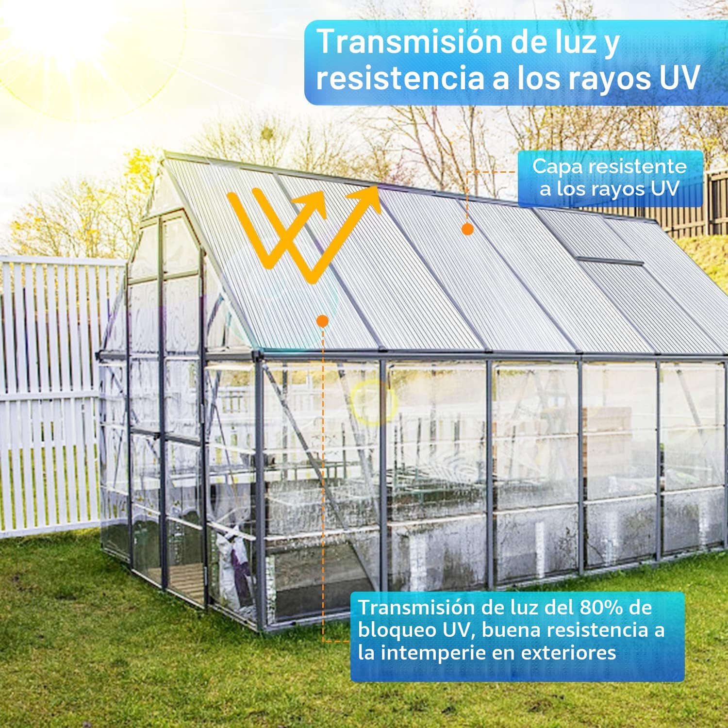 Placas de policarbonato para cámaras huecas, 14 unidades, 4 mm, planchas huecas, 60,5 x 121 cm, placas de invernadero de 10,25 m², láminas dobles transparentes para invernadero, jardín