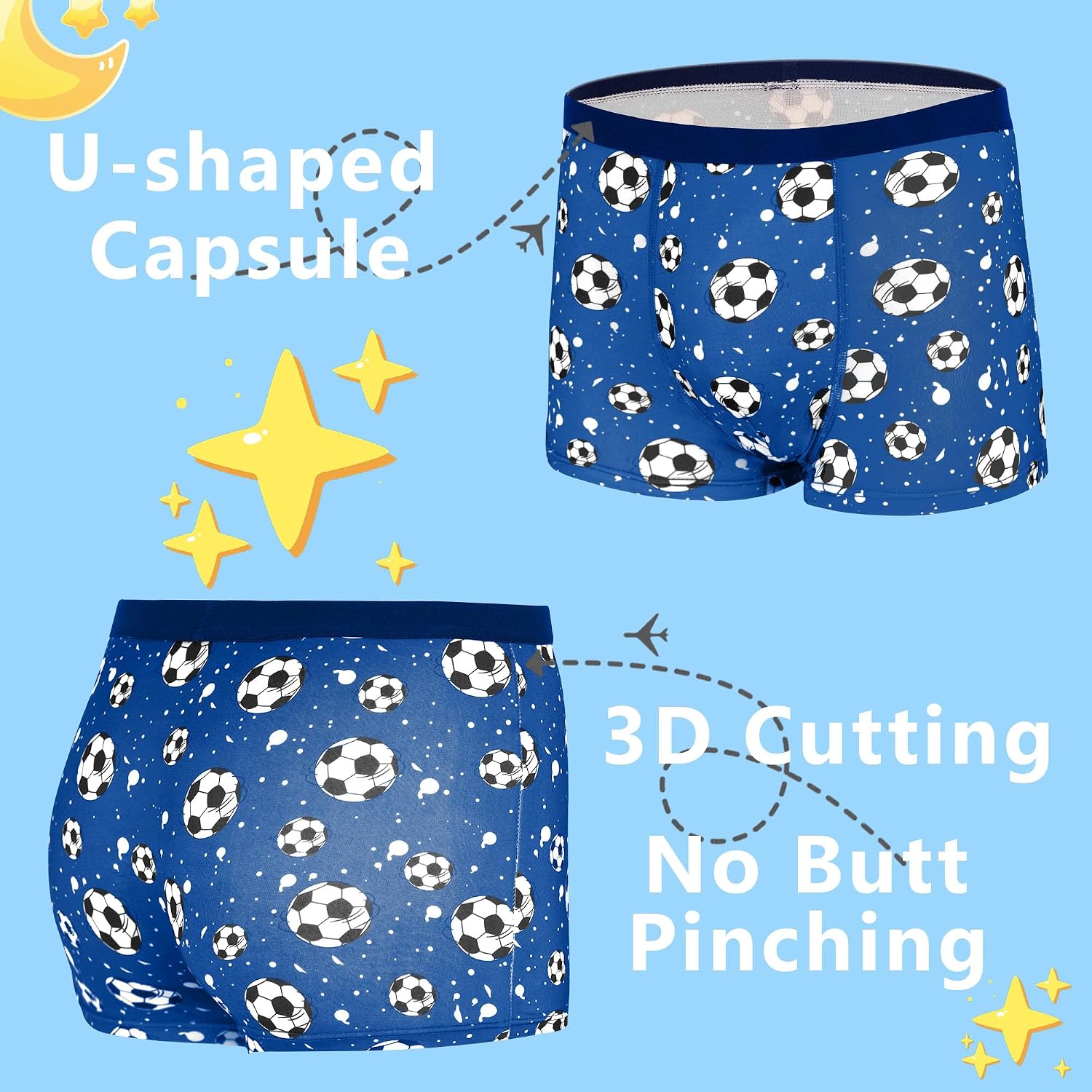 GRPSKCOS Boys Underwear, 4 Pack Kids Boxer Shorts Boys Youth Soft Cooling Boxers 8-14 Years