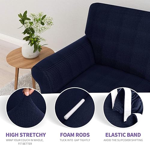 Miniatura 3 de ZNSAYOTX - Funda para sofá de 3 cojines para sofá de alta elasticidad, ideal para mascotas, 1 unidad, antideslizante, protector de muebles grande