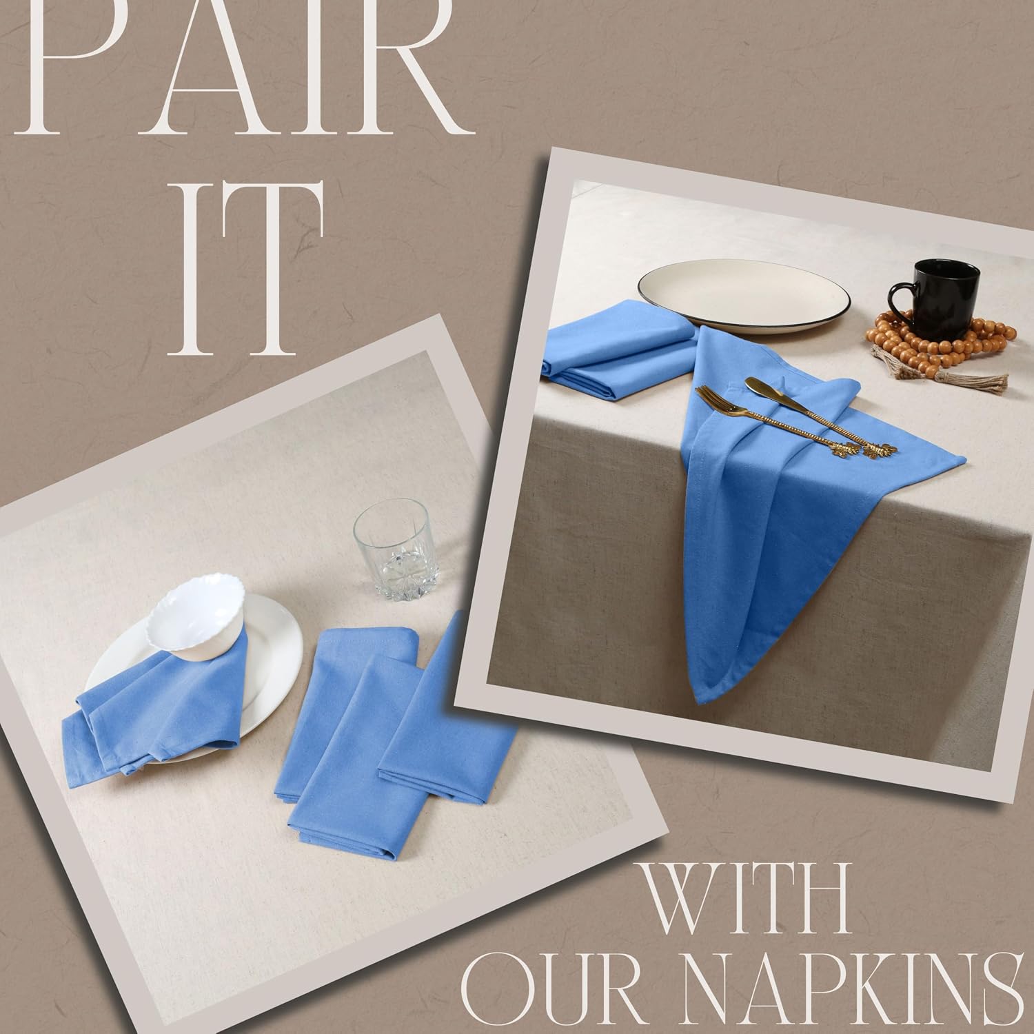 native fab tablecloth 52x70 inches - 100% cotton, durable, wrinkle-free, machine washable table cover for dining room, banquets, parties, holiday, events - elegant, easy care, home décor - sky blue sky blue 52" x 70" (rectangular)