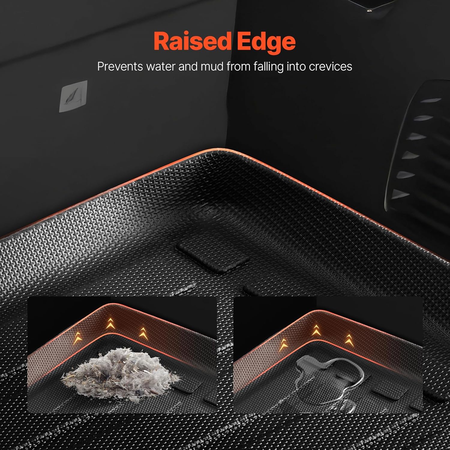 VEVOR Cargo Mat Compatible with Chevrolet Suburban & GMC Yukon XL 2015-2020, Precise Fit Trunk Mat for SUVs, TPE Trunk Protector Replacement, Black (1PCS)