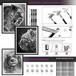 HIFORNY 42 PCS Drawing Set, Sketching Kit with Graphite & Charcoal Pencils, Blending Tools, Erasers & Accessories, Portable Zippered Travel Case for Artists & Beginners