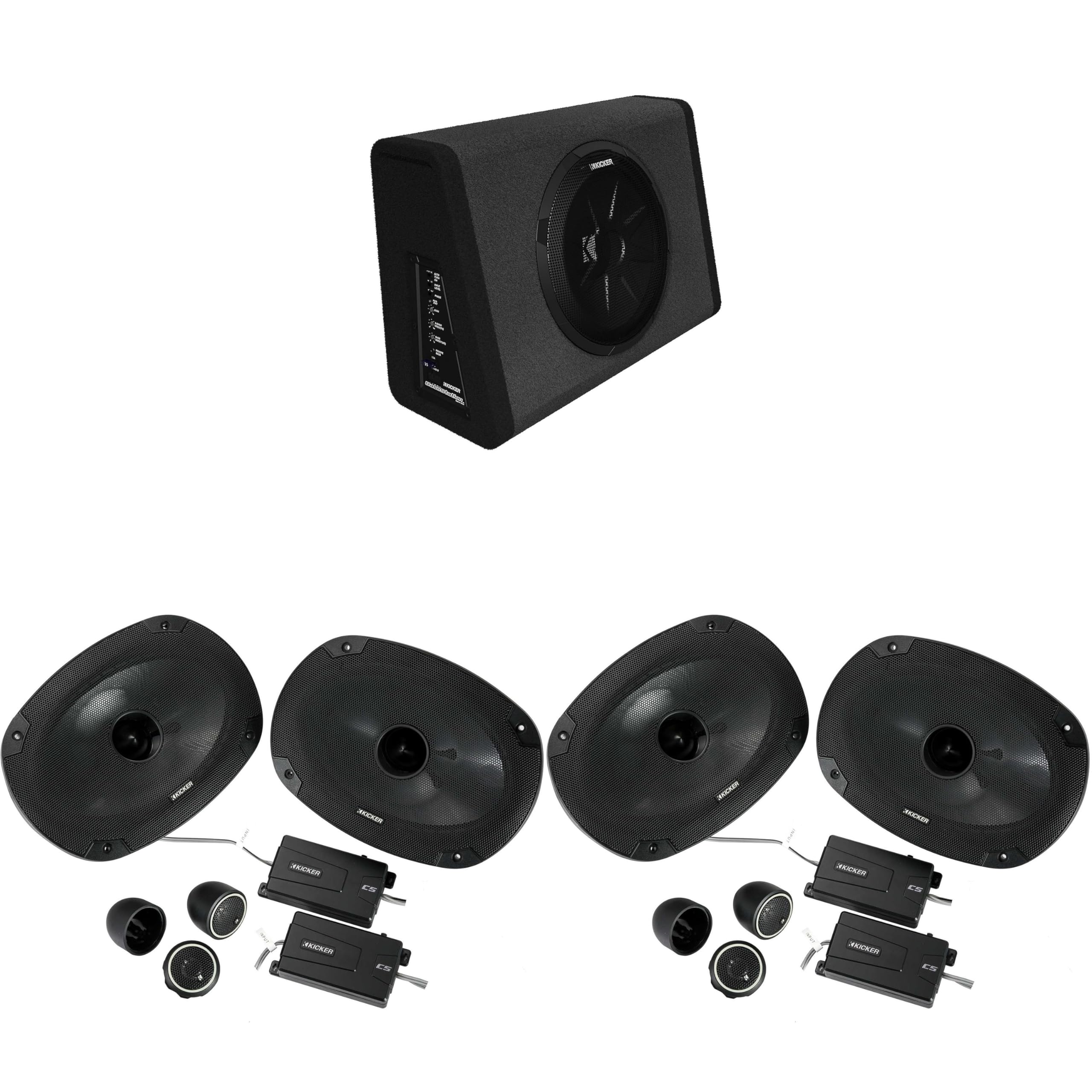 KICKER 11PT250 Powered Sub Enclosure & (2) 46CSS694 6x9 Component Bundle