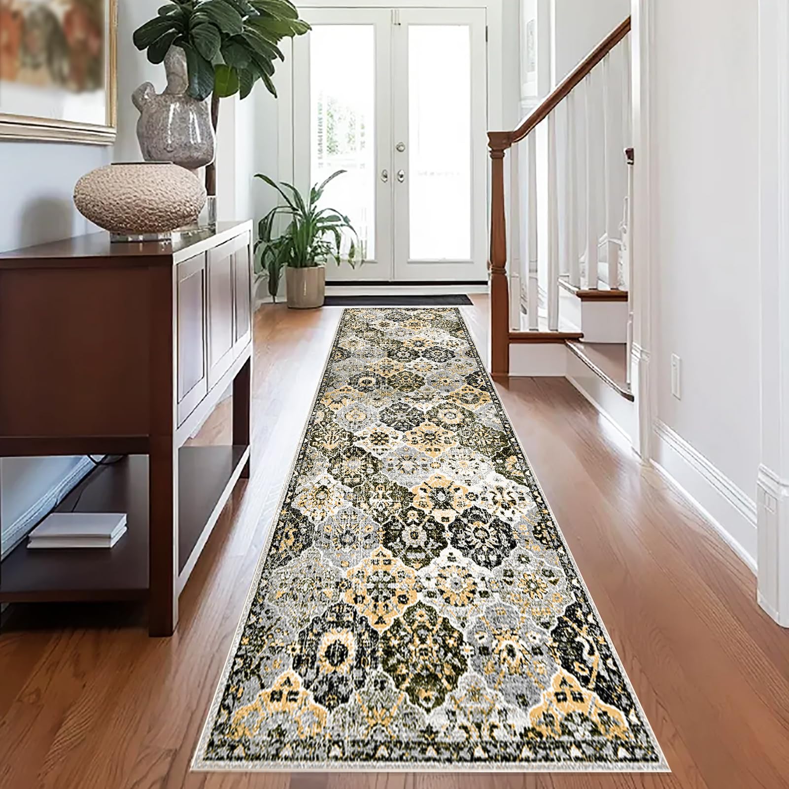 Antypoślizgowy zmywalny dywanik kuchenny, zmywalny dywanik do kuchni, 120 x 250 cm dywanik wejściowy korytarz korytarz korytarz wąskie dywaniki do kuchni łazienki salonu sypialni