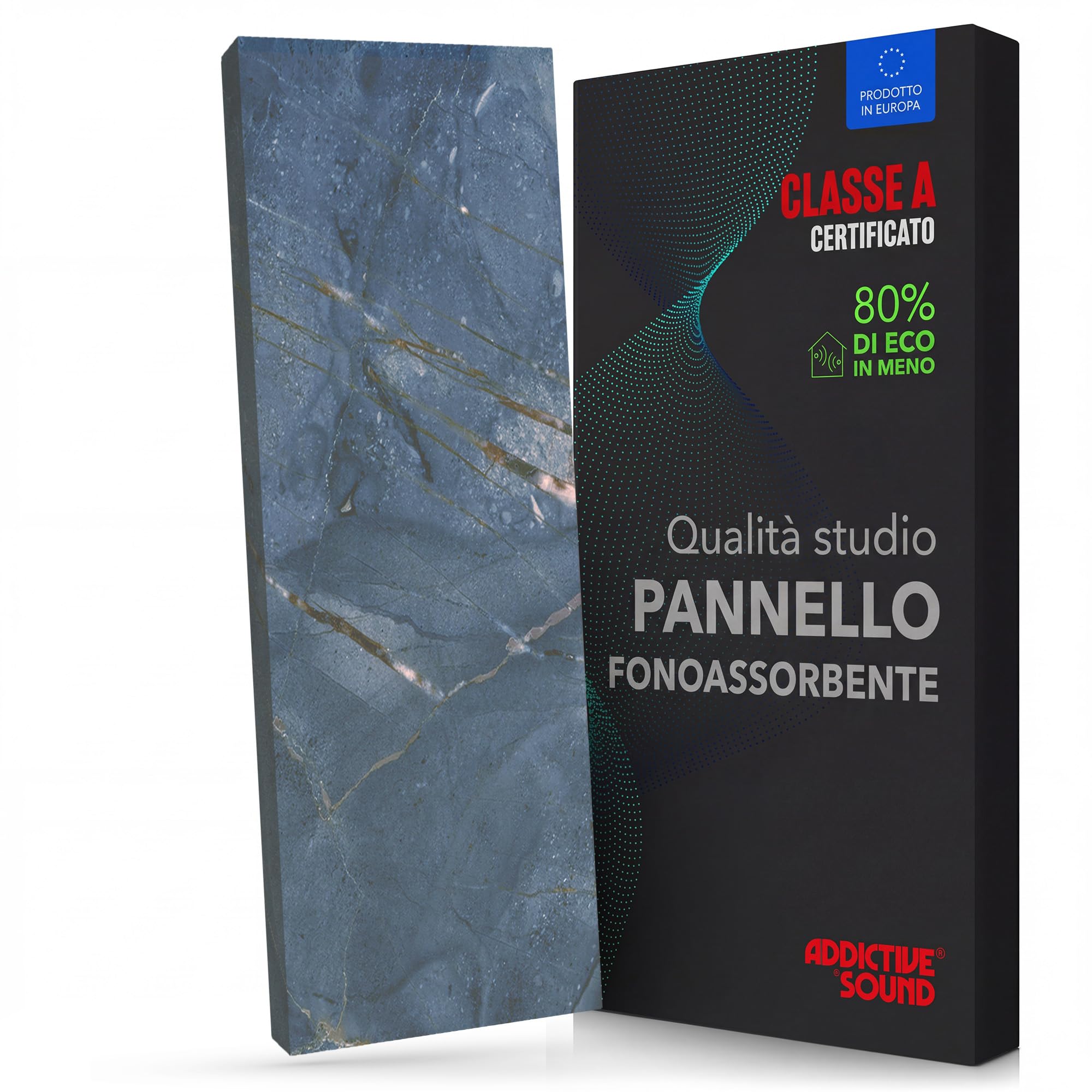 Addictive Sound Quadro Acustico – Pannello Fonoassorbente Murale in Lana Acustica – Classe A – Stampa Professionale – Quadro Fonoassorbente Decorativo Made in EU – 148×50×6 cm - BlueMarble 3