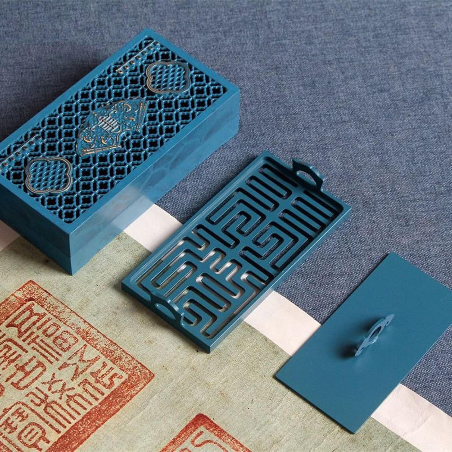 DIY Home Fragrance Accessories, 8 Pcs Brass Incense Making Kit, with Backflow Tower Incense Cone Molds and Accessories, for Meditation, Chinese Gift (no Spice)