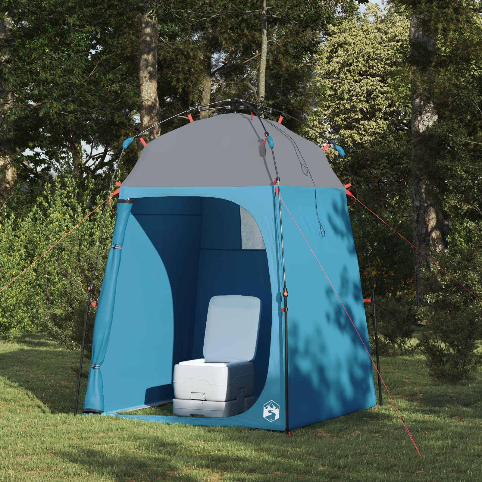 Tenda da doccia con memoria, verde, 160 x 160 x 227 cm, telaio in acciaio, pieghevole e impermeabile, per campeggio, avventure all'aperto, include 4 tiranti e 8 picchetti