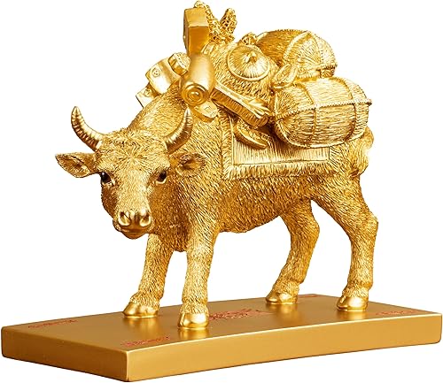 Yokohama Wakuwaku Kan Abalorio de la suerte de Japón, figuras coleccionables de buey de la suerte, decoración de mesa de oficina en casa, figura de