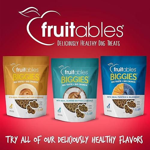Miniatura 9 de Fruitables Biggies Dog Biscuits - Galletas crujientes para perros hechas con calabaza, golosinas saludables para perros llenas de sabor a fruta
