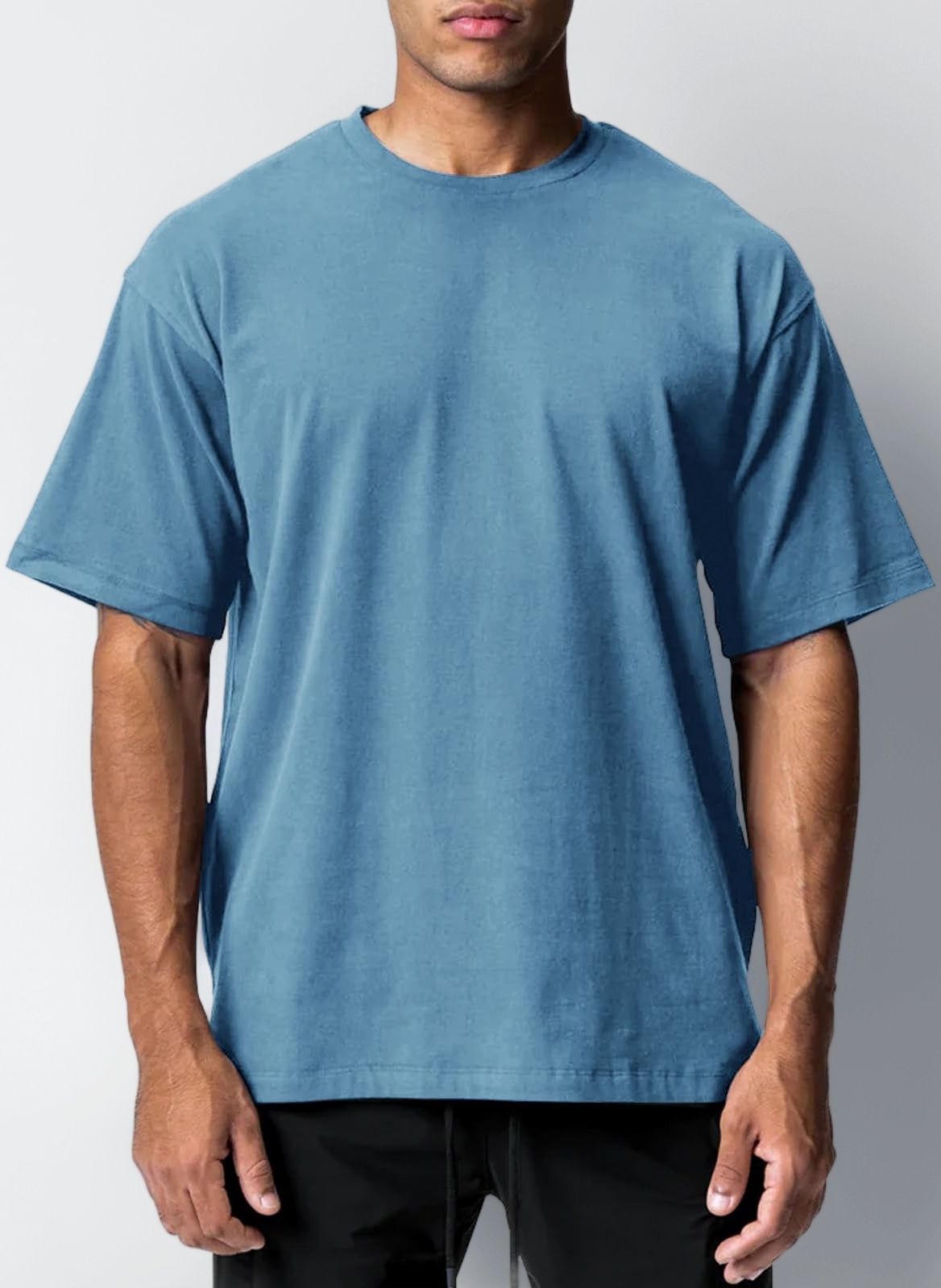 Men's 1 or 2 Pack Solid Color T-Shirt Short Sleeve Fashion Loose Round Neck Gym Sports Leisure Fitness Top Oversized T-Shirt