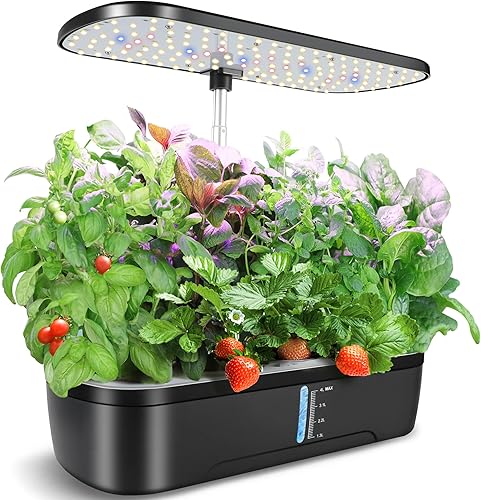 Sistema de cultivo hidropónico de 12 vainas, kit de jardín de hierbas para interiores, altura ajustable con temporizador automático, luz LED de disponible en Yaxa Venezuela