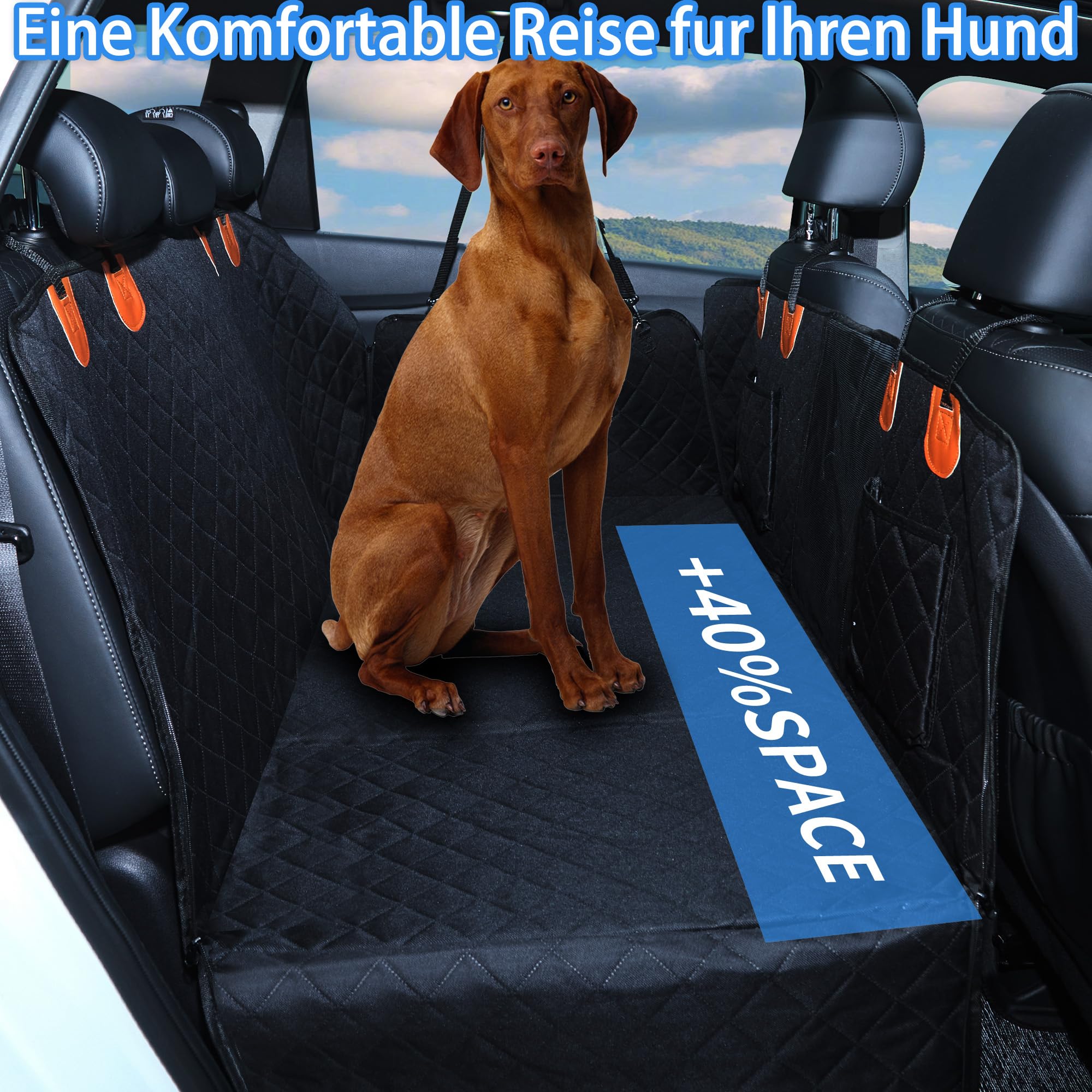 Ampia coperta per cani per il sedile posteriore dell’auto, con fondo rigido, impermeabile, con protezione laterale e finestrella, antigraffio, per il sedile posteriore di SUV, auto e van