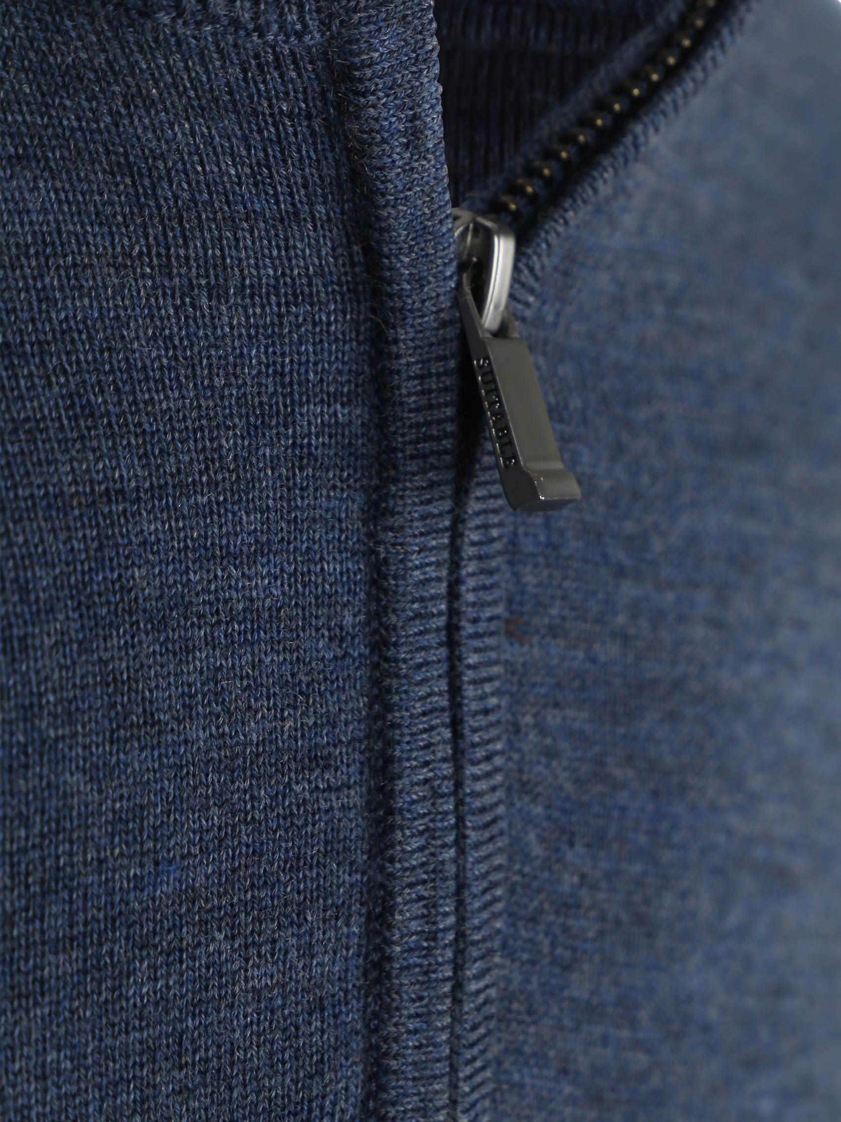 Suitable Maglione a mezza zip in lana merino – taglia – uomo – abbigliamento – slim fit – lana merino – perfetto per autunno e inverno