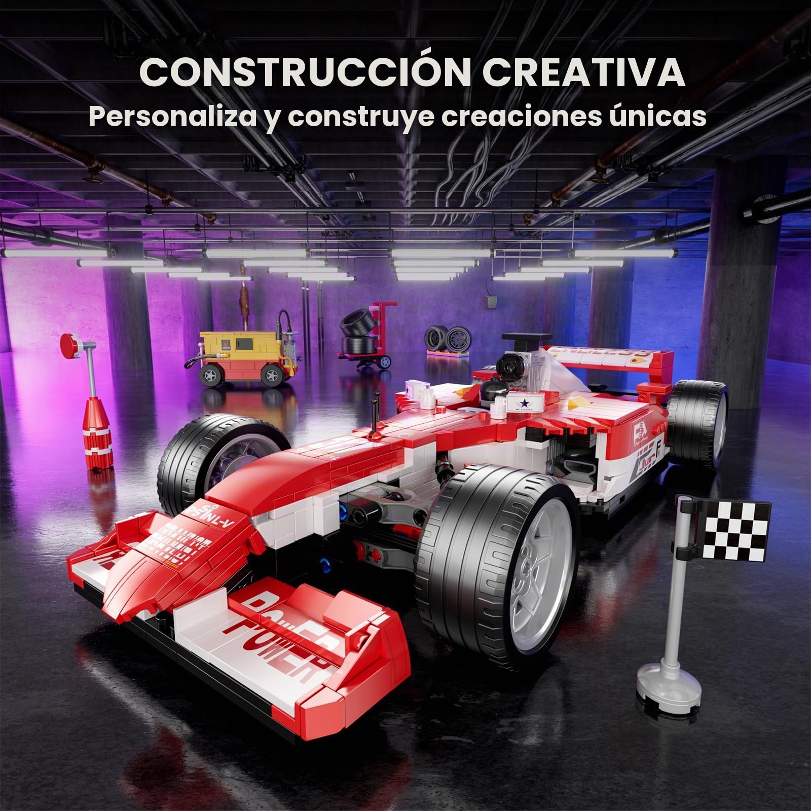 Mould King 10035 Colección del Campeón De Velocidad De Bloques De Construcción De Automóviles Deportivos con Clip De Carreras, Coches De Juguete para Fanáticos Adultos (1603 Piezas)