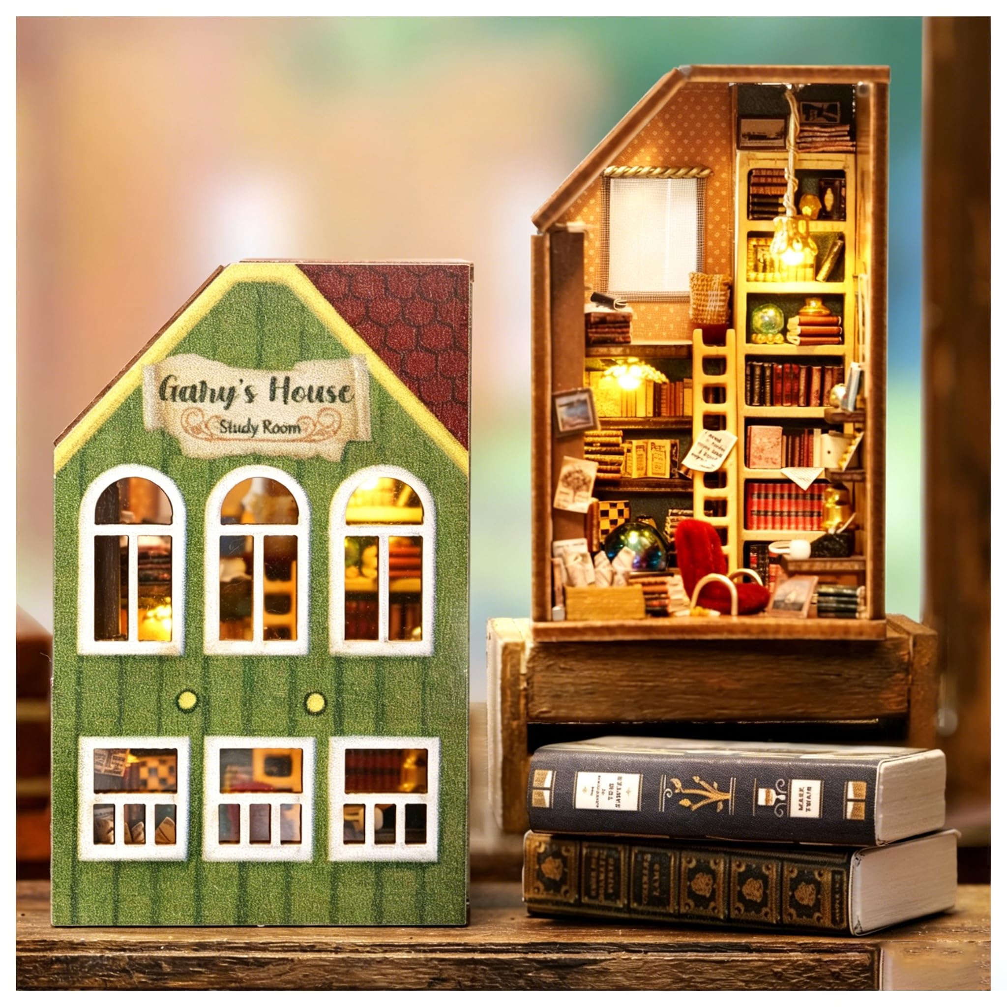CUTEROOM DIY Miniaturhaus-Bausatz, Mini-Haus-Bausatz für Erwachsene zum Bauen, Puppenhaus-Bausatz aus Holz mit Möbeln, Weihnachts- und Geburtstagsgeschenke