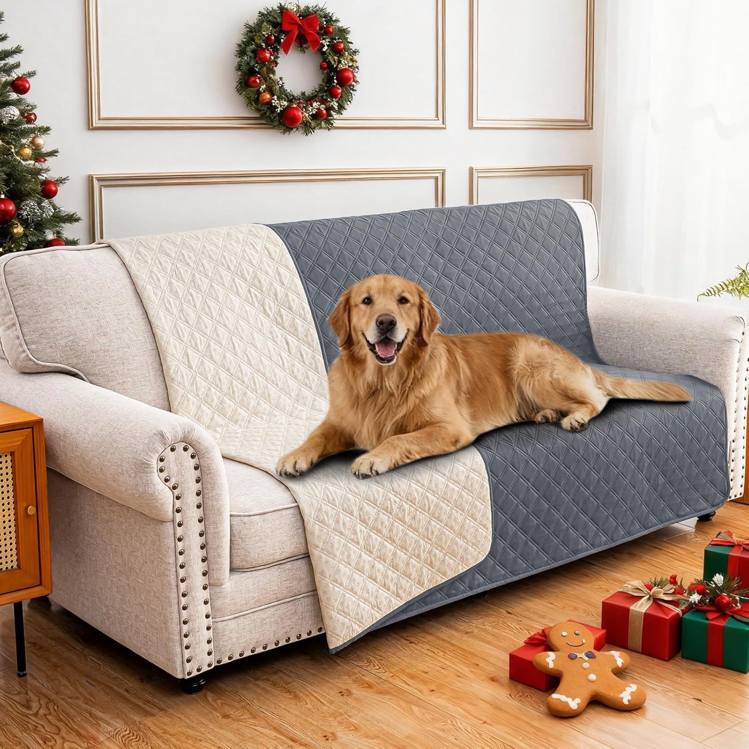 CYCMACO Waterproof Dog Bed Cover Pet Blanket, Soft Couch Cover for Dogs Washable, Non-Slip Dog Blanket Protect Furniture Couch Sofa Car for Puppy Large Dogs Cat (52x82 Inch, Dark Grey)