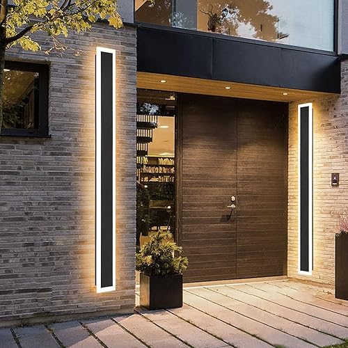 Yongjishun Paquete de 2 luces LED de pared para exteriores de 39 pulgadas de largo, 30 W, impermeable, IP65, blanco cálido, 110 V, lámpara de pared Yongjishun Paquete de 2 luces LED de pared para exteriores de 39 pulgadas de largo, 30 W, impermeable, IP65, blanco cálido, 110 V, lámpara de pared