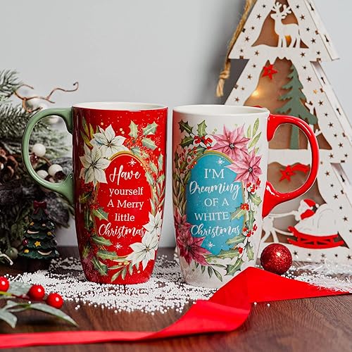 Miniatura 4 de Topadorn Taza de viaje de cerámica para café o té con tapa sellada de 17 onzas, con caja de regalo, 2 unidades