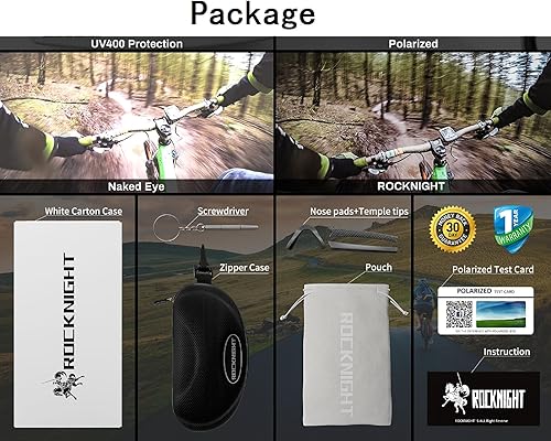 Miniatura 6 de ROCKNIGHT HD Polarized Sports Sunglasses for Cycling, Biking, Baseball & Volleyball Etc- UV Protection, Lightweight & Durable