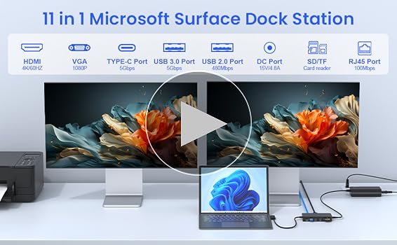 Amazon.com: New Microsoft Surface Dock 2, 11-in-1 Surface