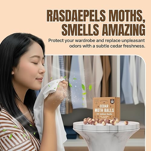 Miniatura 8 de 50 bolas de cedro para la ropa - Olor fresco para armarios y cajones - Protección para prendas - Ambientador de cedro para armarios y protección