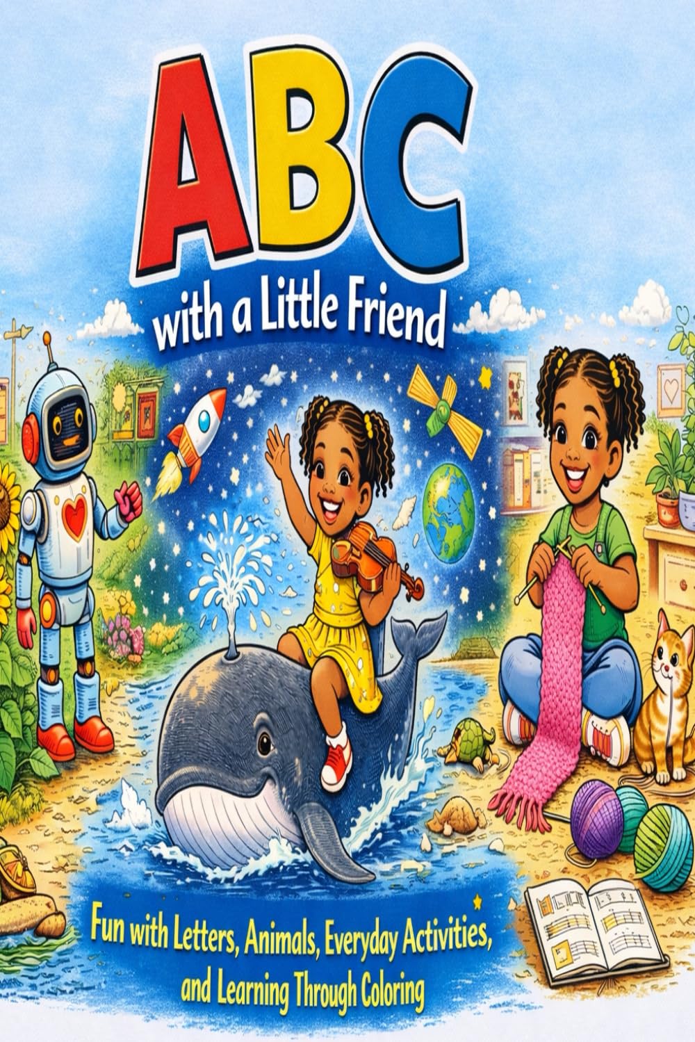 Little Friend ABC Fun with Letters, Animals, Everyday Activities, and Learning Through Coloring: Pre School Kids Coloring Activity Books