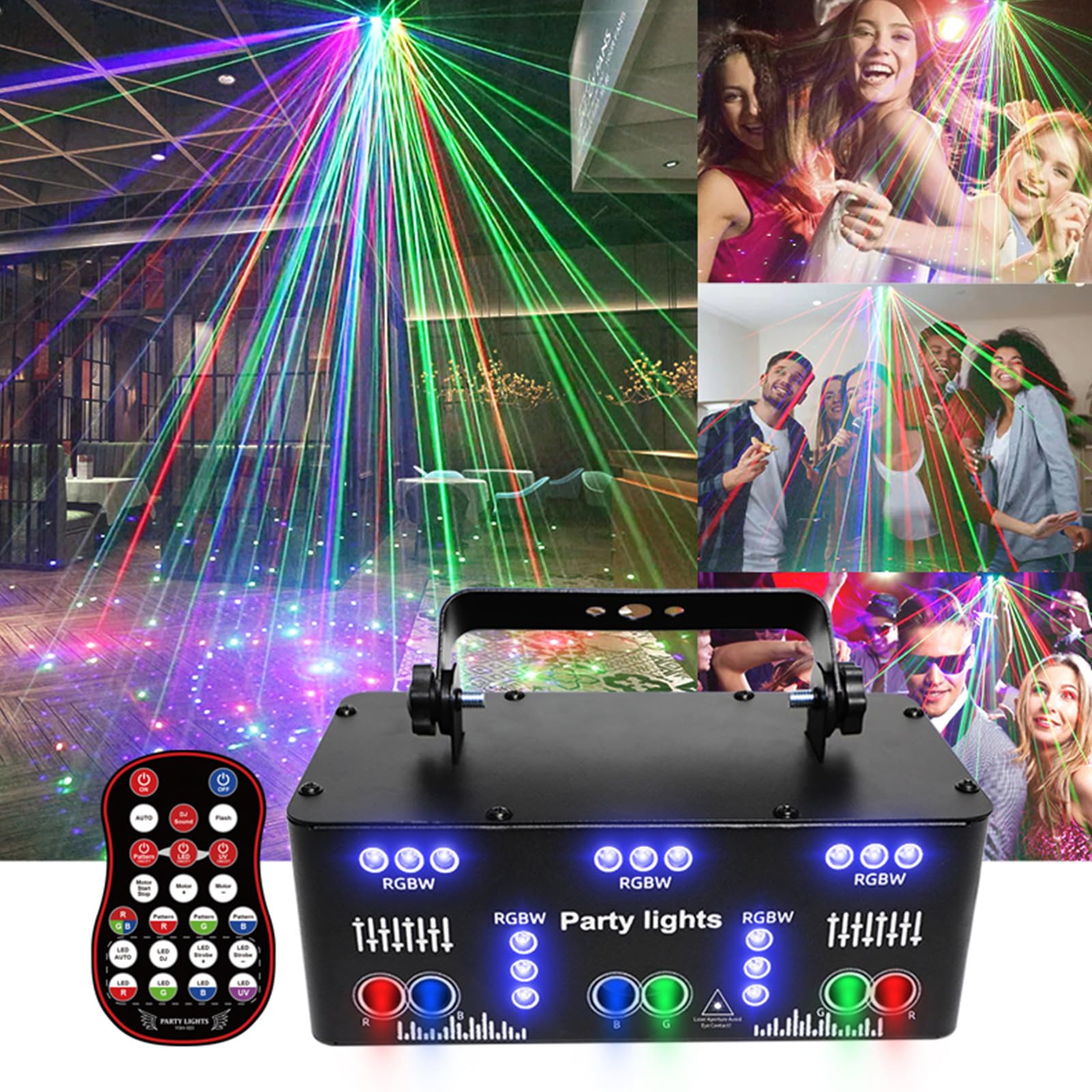 21-Augen LED RGB Licht Discolicht Partylicht Disco Bühne Beleuchtung Lichteffekt mit Fernbedienung Für Weihnachten Hochzeit Geburtstag