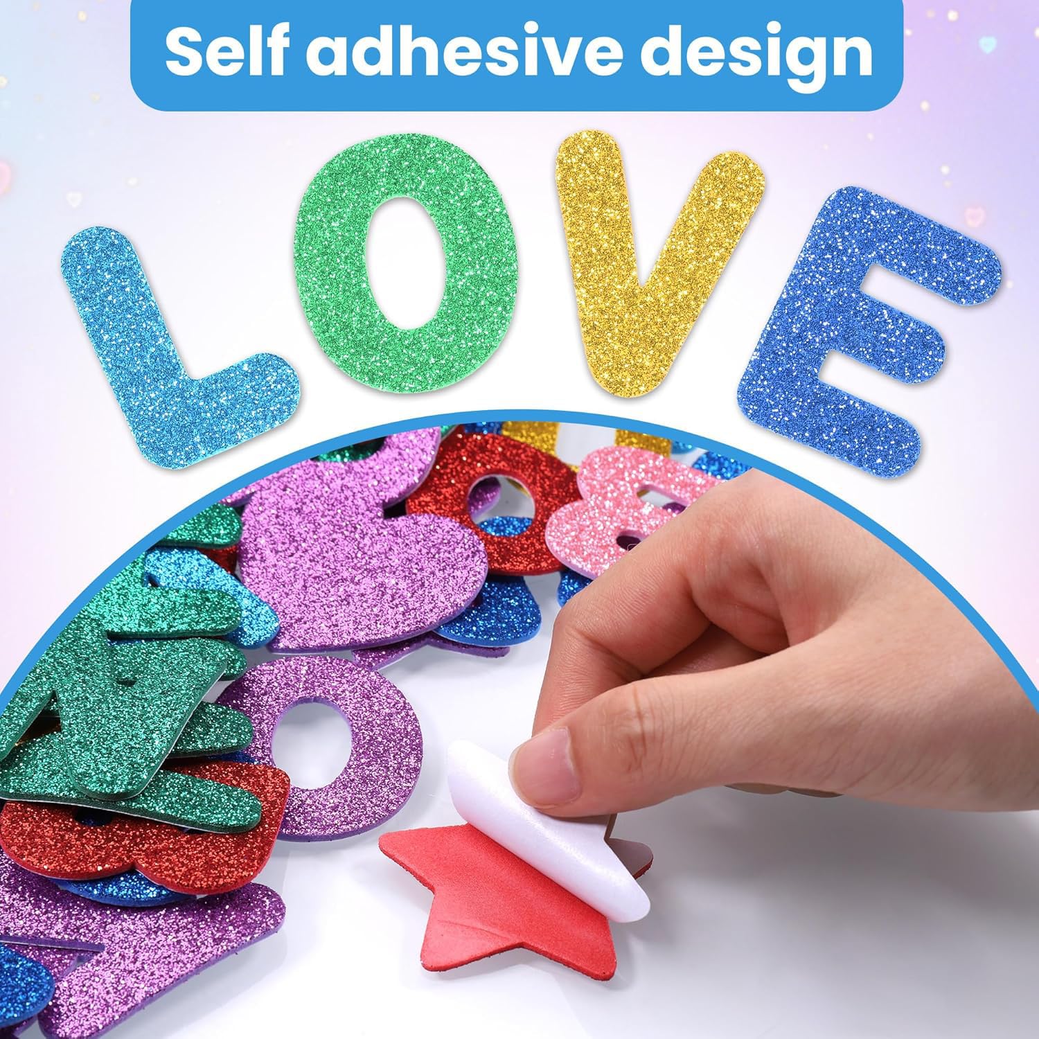 Stickers Paillettes Pour Artisanat Diy Décoratio, Lettres Autocollantes En Mousse, Stickers Lettres Alphabet, Lettres De L'Alphabet En Mousse Couleurs