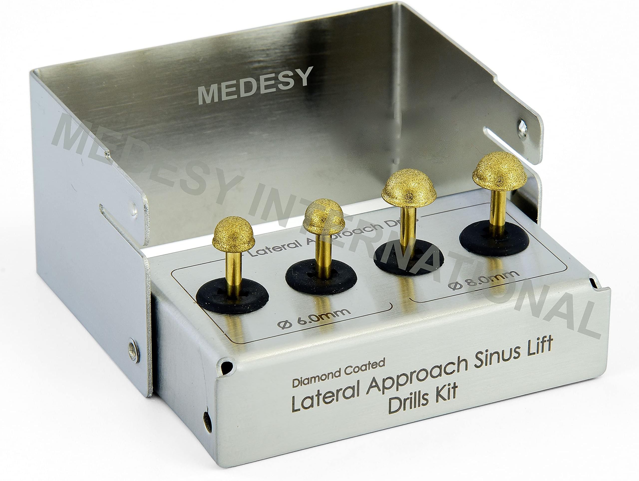 Medesy Dental Implant Surgical Membrane Sinus Lift Lateral Approach Drill kit 4 Pcs