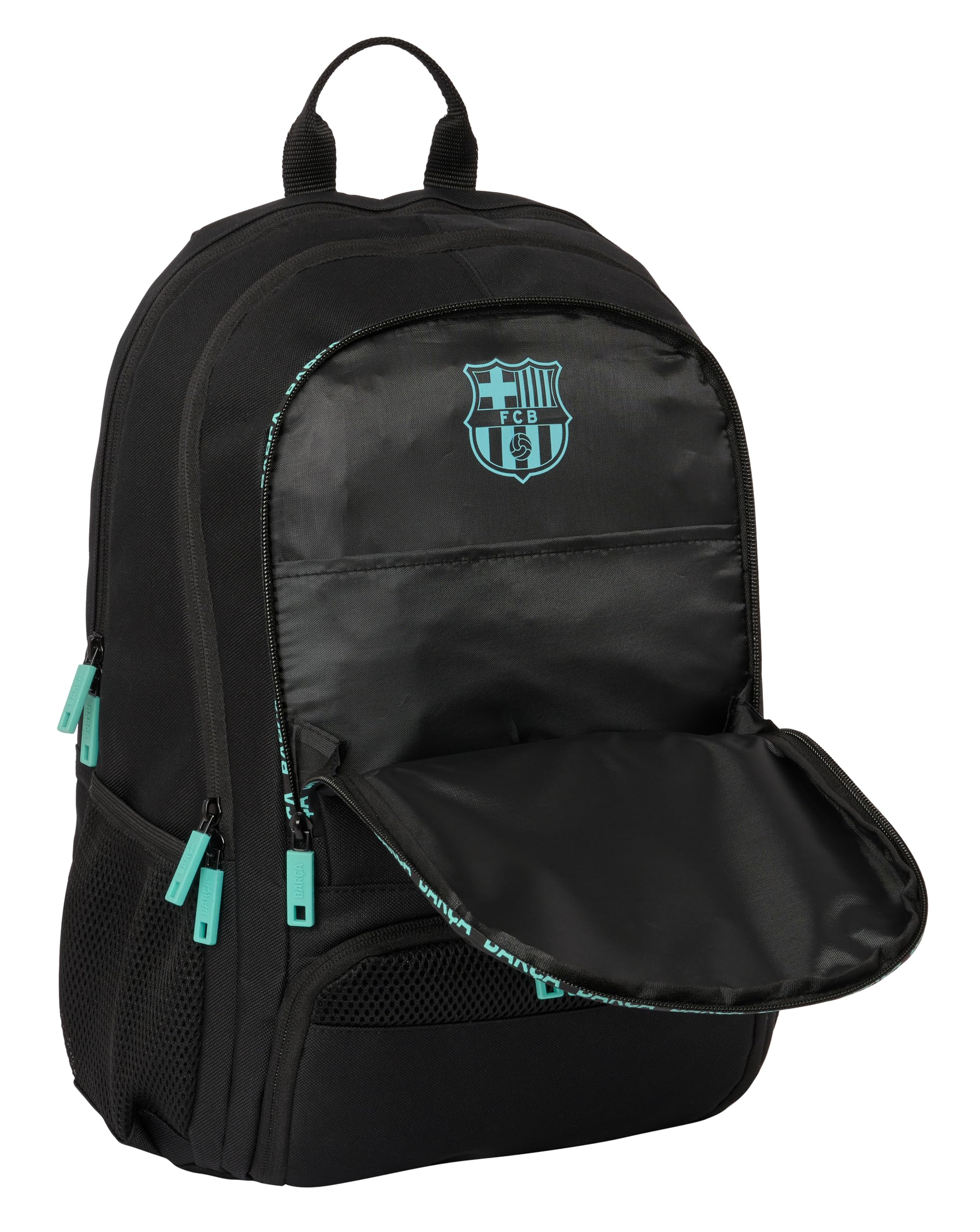 SAFTA F.C. Barcelona 3ª EQUIPACIÓN - Mochila para Pádel, Mochila de Deporte, Ideal para Diferentes Edades, Cómoda y Versátil, Calidad y Resistencia, 30x17x42 cm, Color Negro