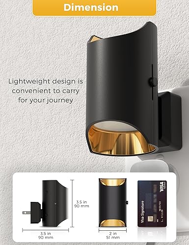 Miniatura 6 de L LOHAS LED Luz nocturna, luces nocturnas regulables para enchufar a la pared, sensor de atardecer a amanecer, blanco suave 3000K, 0-100LM, luz