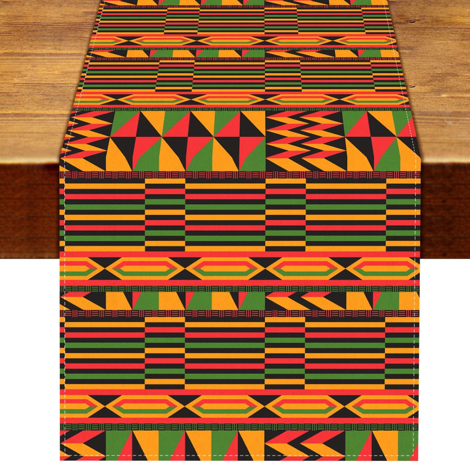 Nepnuser Kwanzaa African Kente Table Runner Juneteenth Decorations American Trible National Holiday Party Supply Home Kitchen Decor 72Inches Long
