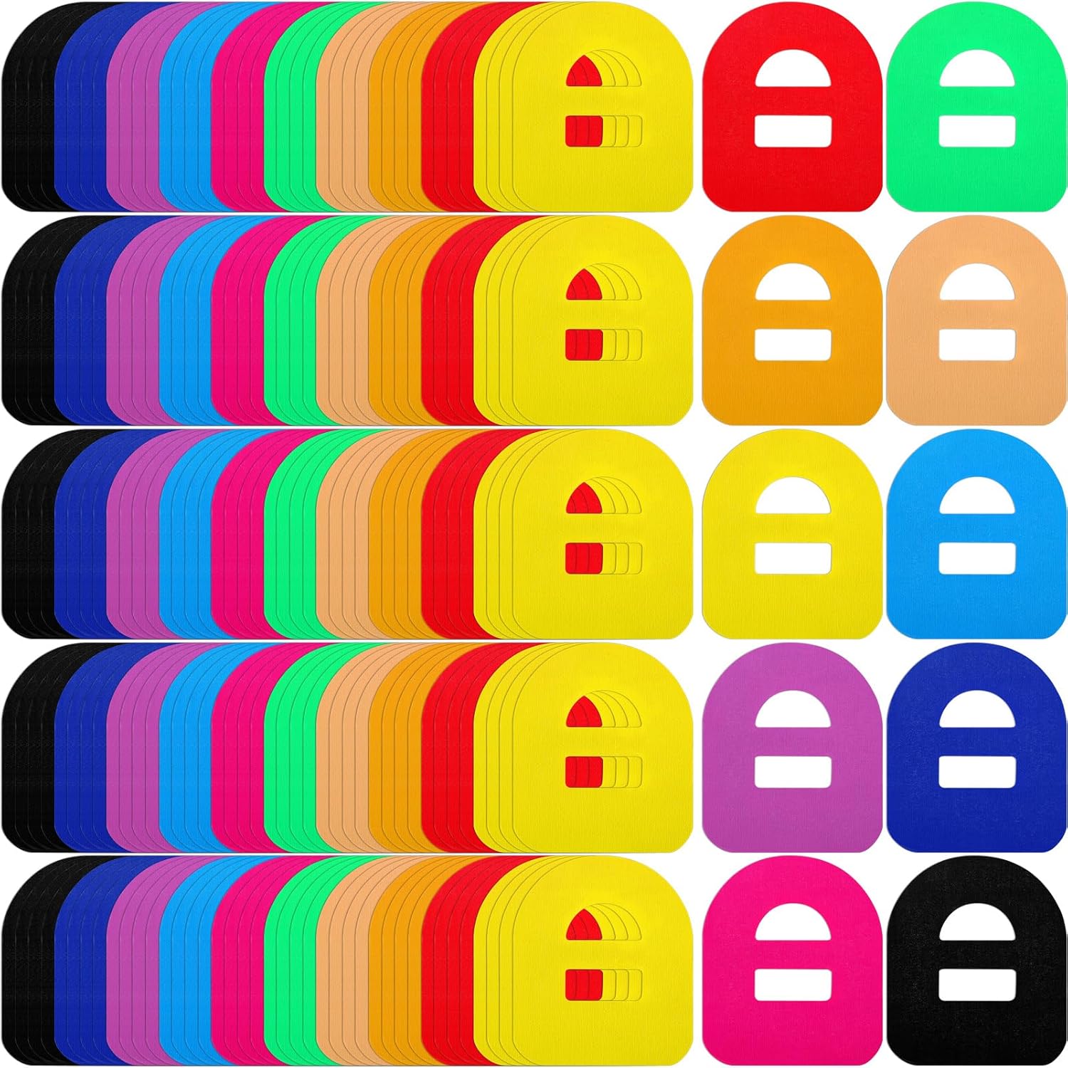 TrelaCo 160 Pcs Adhesive Patches for G6 Waterproof Adhesive Patches Compatible with Omnipod Pre Cut Back Paper Continuous Glucose Monitor Protection Cover for 10-14 Days, 10 Colors