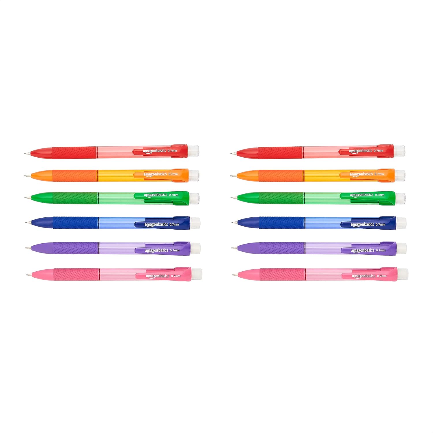 Amazon Basics Mechanical Pencils with Rubber Grip, Medium