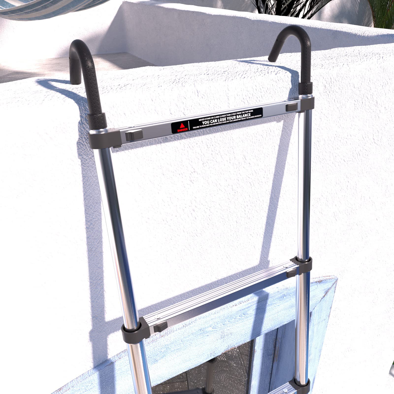 Scala telescopica da 5 m, con gancio, in acciaio inox, portatile, estensibile, scaletta per soffitta multiuso, capacità 150 kg, certificata 131