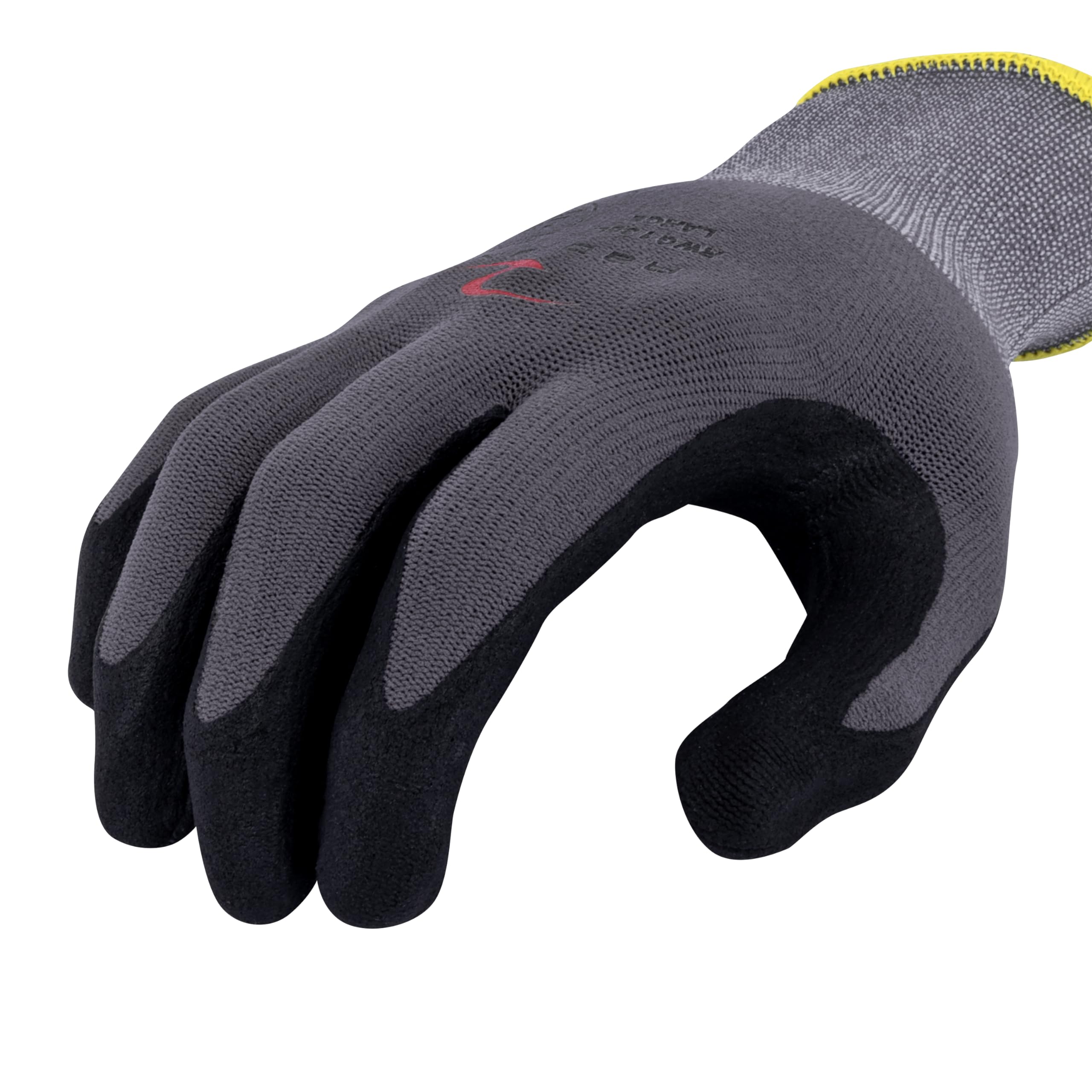 Radians Guante de trabajo industrial unisex - Construcción: carcasa de nailon con espuma de nitrilo en la palma - Gris - Talla estándar M
