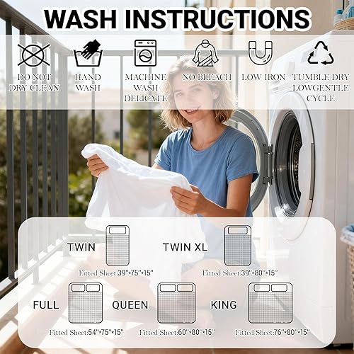 Miniatura 5 de Grounding Sheets Full XL, 90% algodón, 10% fibra plateada, sábana de cama con conexión a tierra, bolsillo profundo, mejora el sueño (tamaño