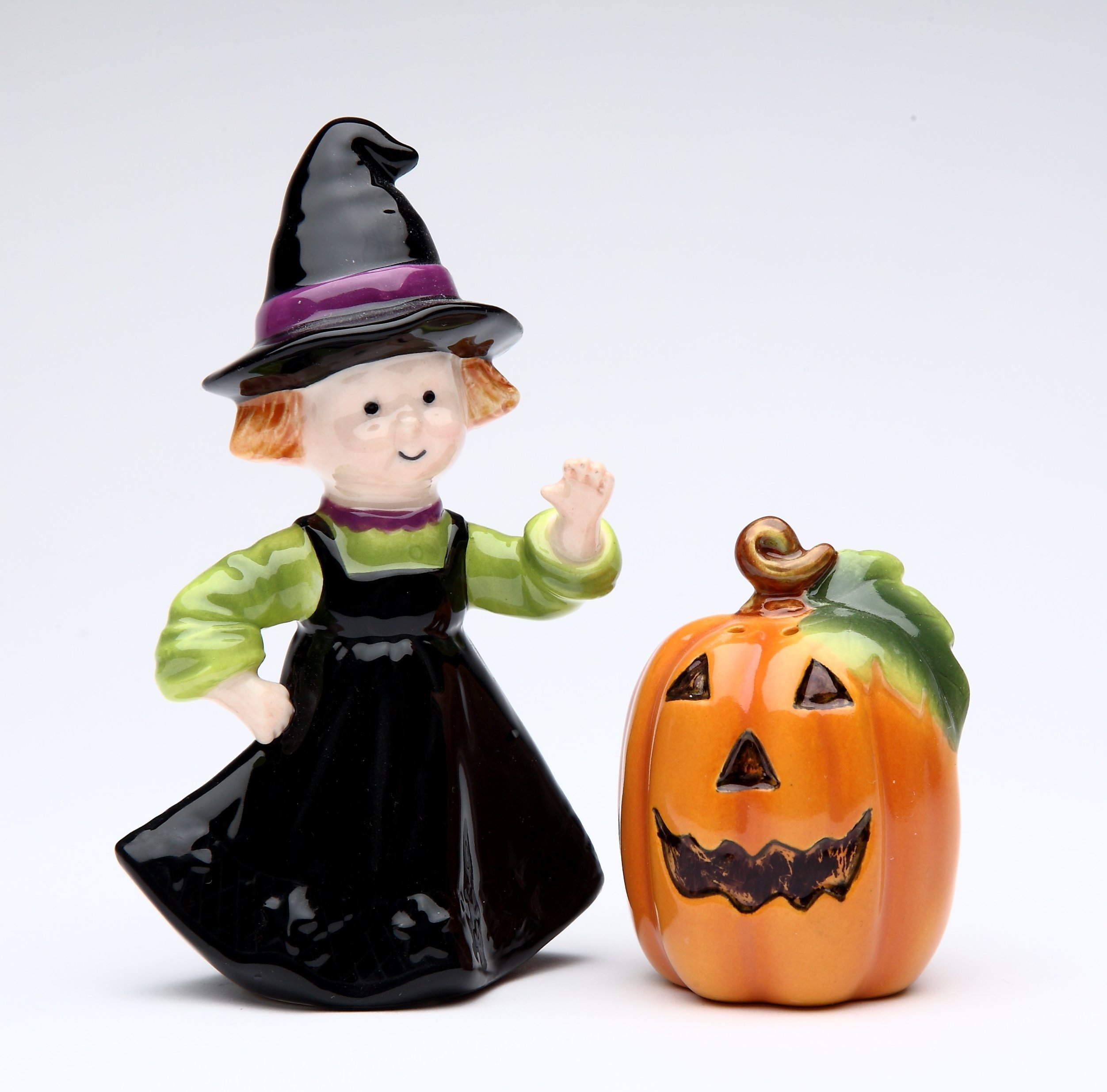 Salière et poivrière Halloween sorcière pour décorer votre buffet de fête