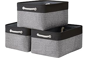 TheWarmHome Collapsible Storage Bin (16 x 12 x 8 in) - Quadruple...