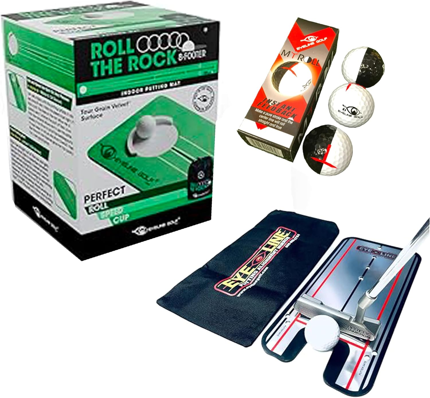 Roll The Rock Putting Mat + Putting Alignment Mirror