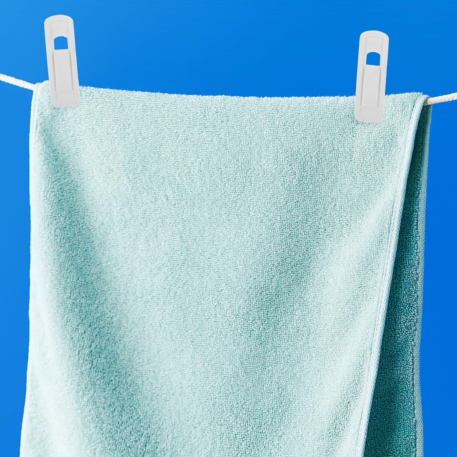 50 Pezzi Mollette per Bucato in Plastica Bianche 50 Pezzi, Clip Antivento in Velluto per Pantaloni e Gonne, Resistenti alle Intemperie, per Lavanderia e Balcone