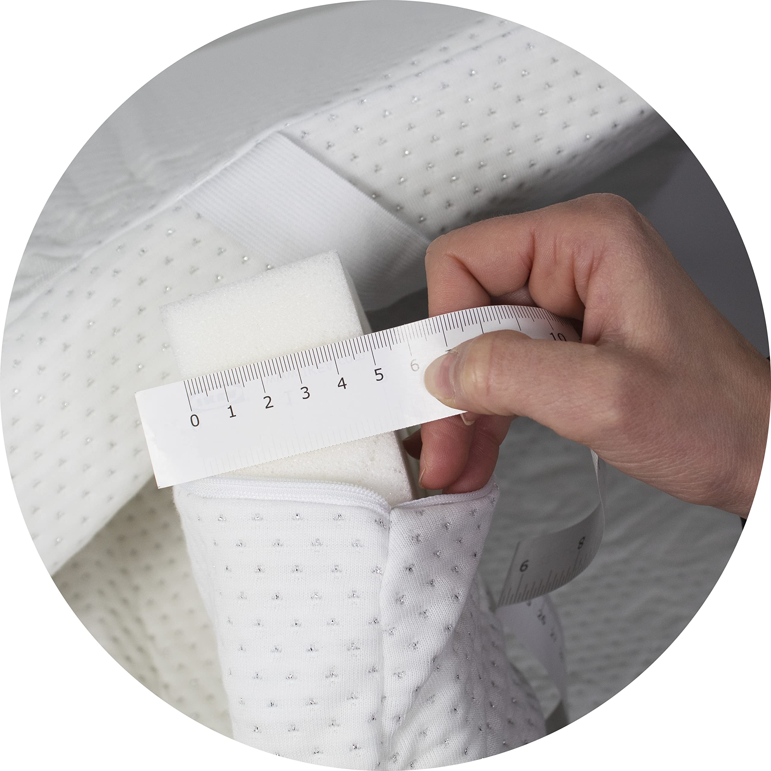 Tata Home Topper Materassino Coprimaterasso in Memory Foam Sfoderabile Correttore per sopra Materasso Matrimoniale 2 piazze 160x190 cm Alto 5 cm in Fibra d’Argento