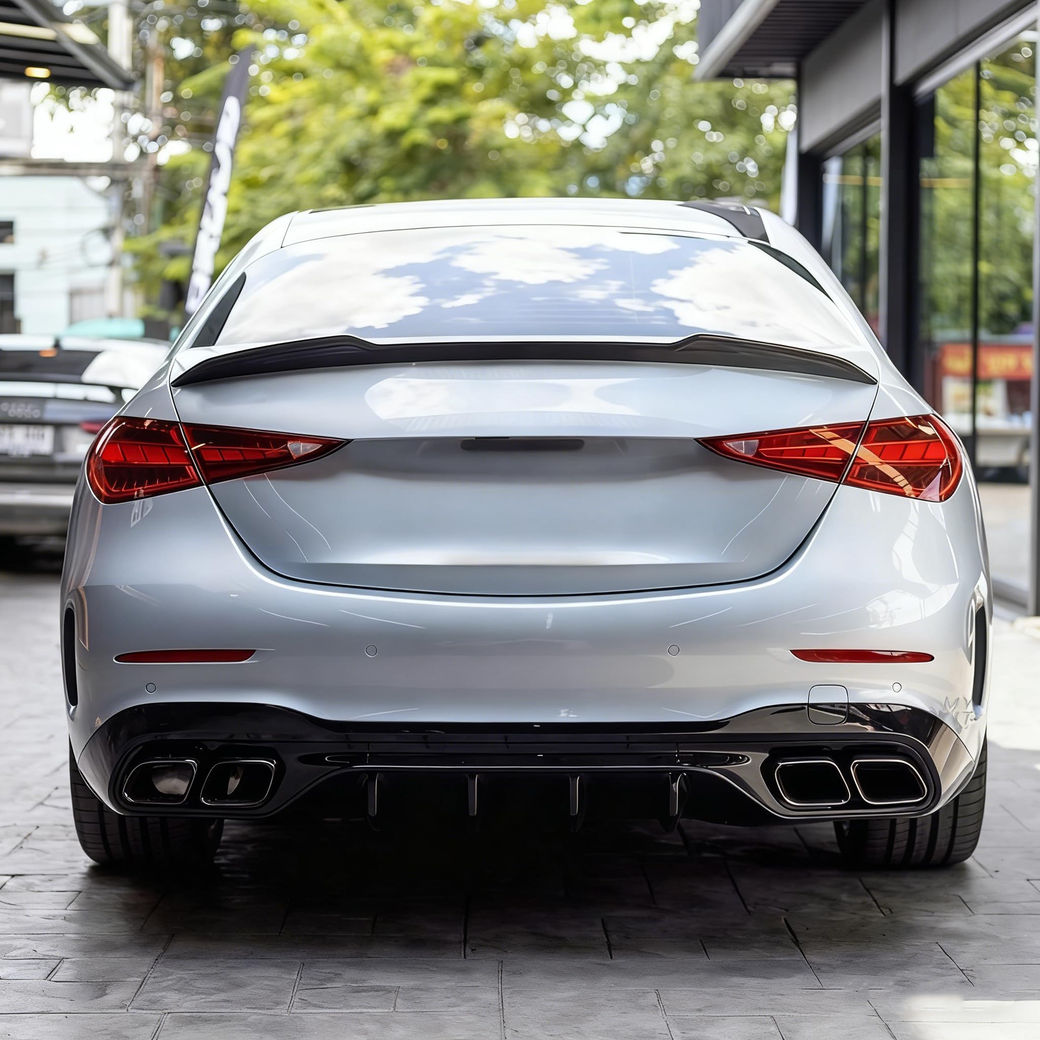MUTUSAISI Aileron becquet arrière pour Mercedes Benz Classe C W206 2022-2025 C200/ C220/ C300/ C400/ AMG C43/ C63,Noir Brillant de Coffre Spoiler de Course Accessoires