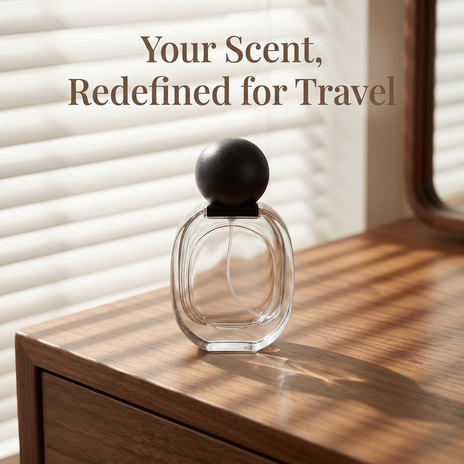 YARNOW 4pcs Empty Glass Perfume Atomizer: Fragrance Bottles 30ml/1.0 Oz Empty Refillable Portable Perfume Atomizer Bottles for Essential Oil - Black Lid
