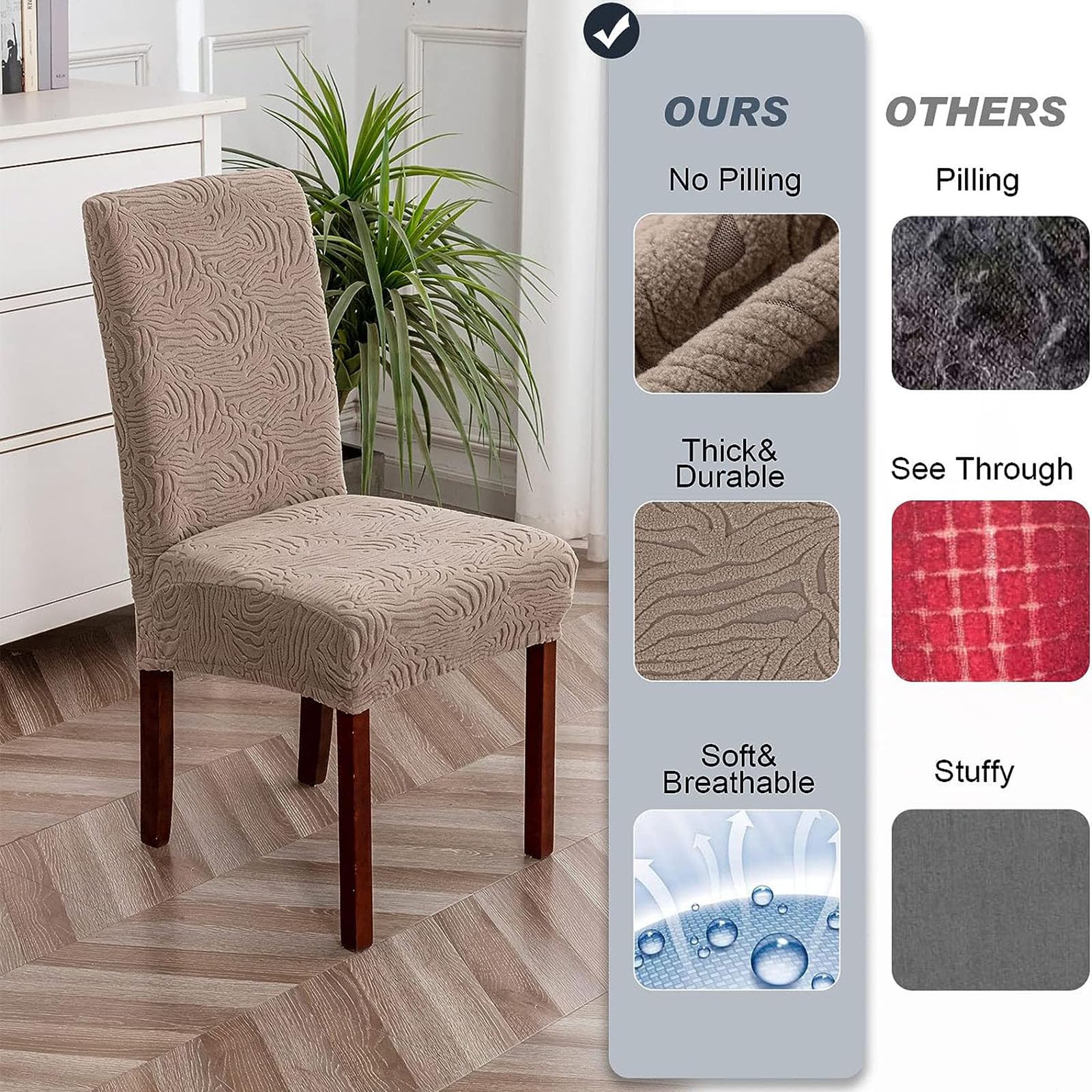 Afudoxi Fundas Para Sillas, Fundas Elásticas Para Sillas De Coedor, Paquete De 6, Fundas Para