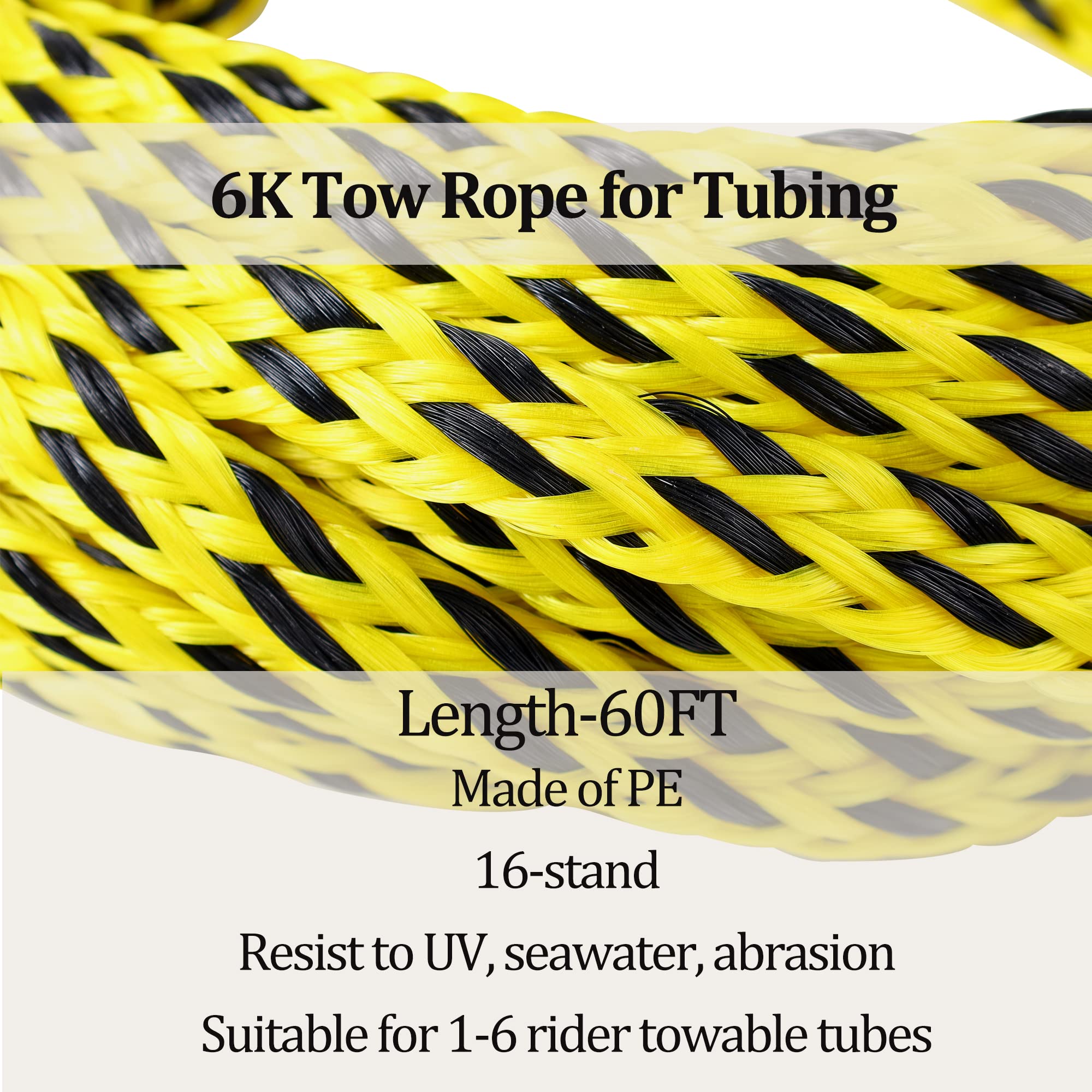 Corde de remorquage pour bateau, corde de remorquage pour tubes, cordes pour tubes de 1 à 6 conducteurs de 1 à 6 m
